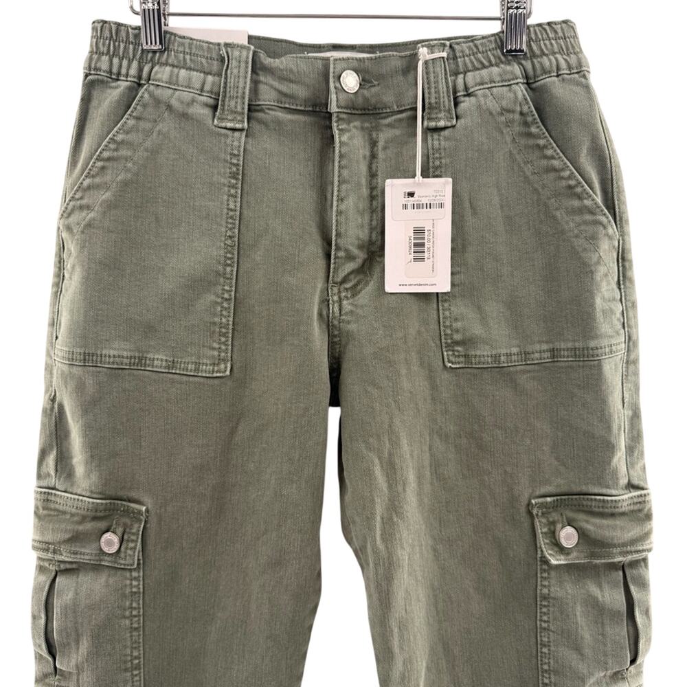 NWT Vervet Dixie High Rise Straight Leg Cargo Jeans Stretch Indie Clean Girl 30 - Picture 3 of 9